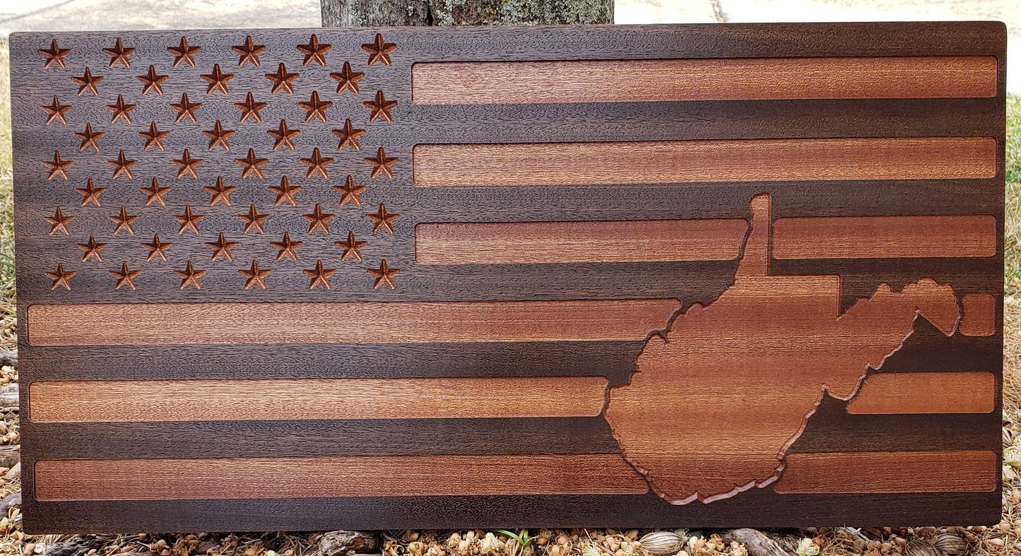 20" Wide Custom Wooden Flag