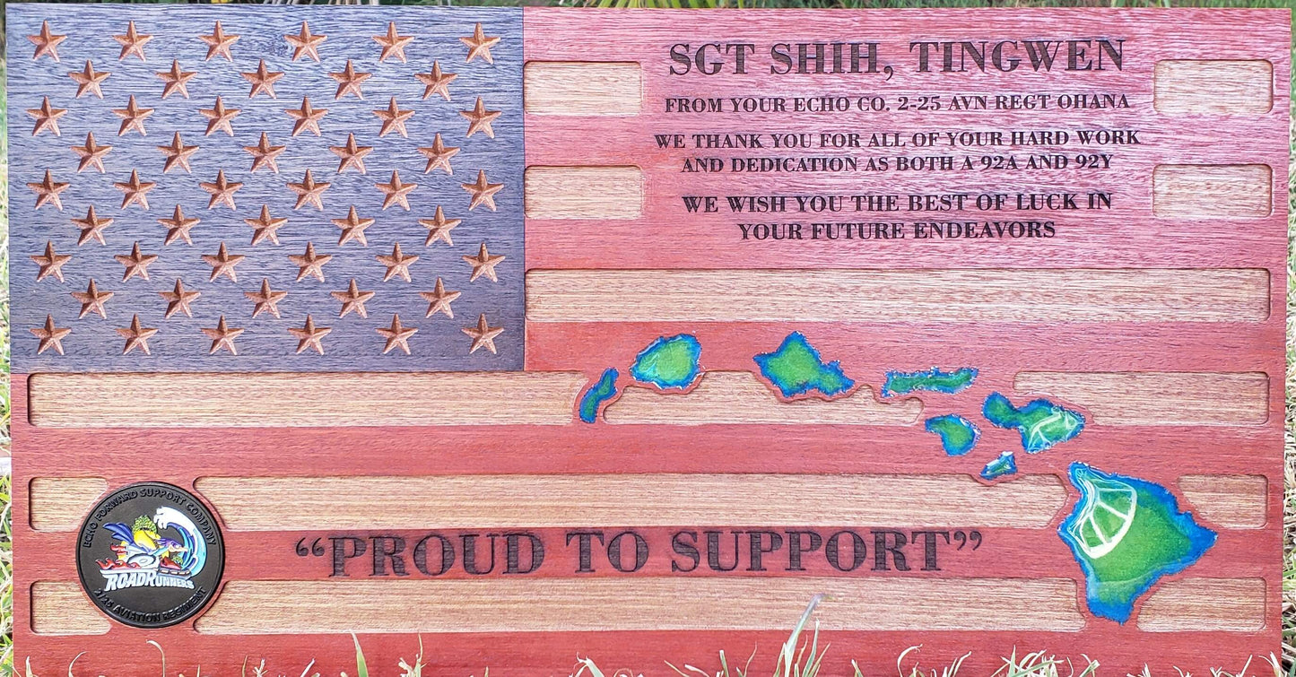 20" Wide Custom Wooden Flag