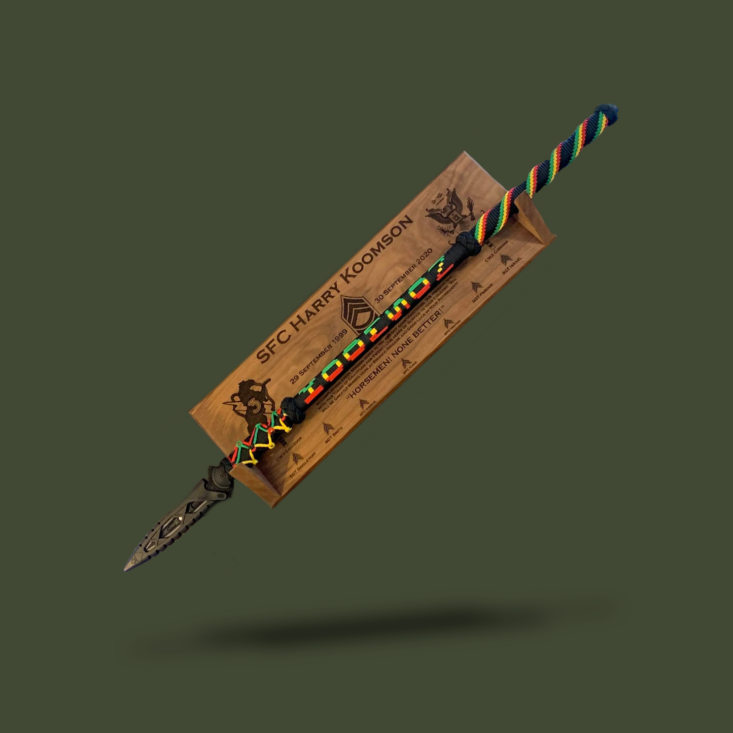 4ft Spear with Customized Plaque