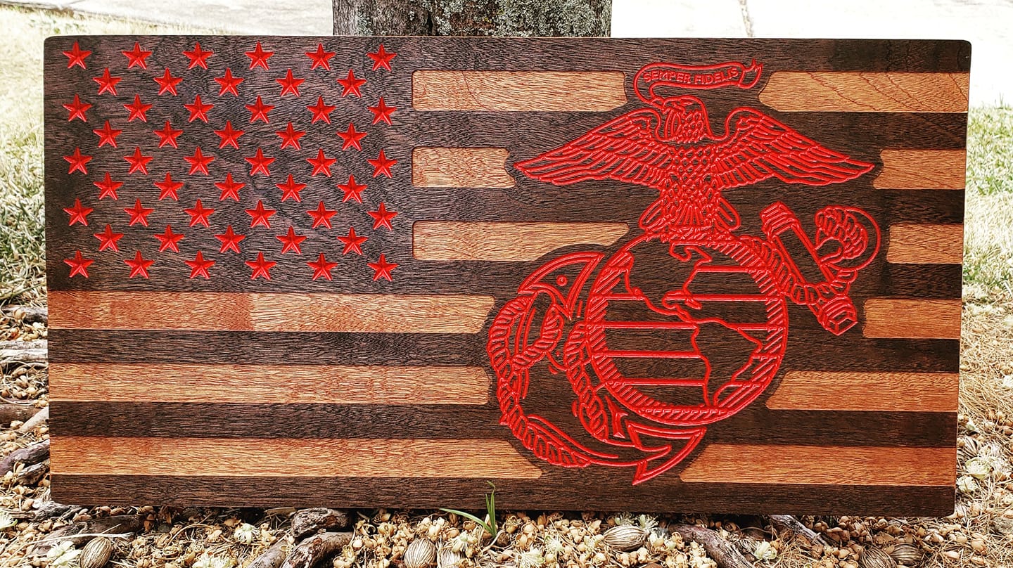 20" Wide Custom Wooden Flag