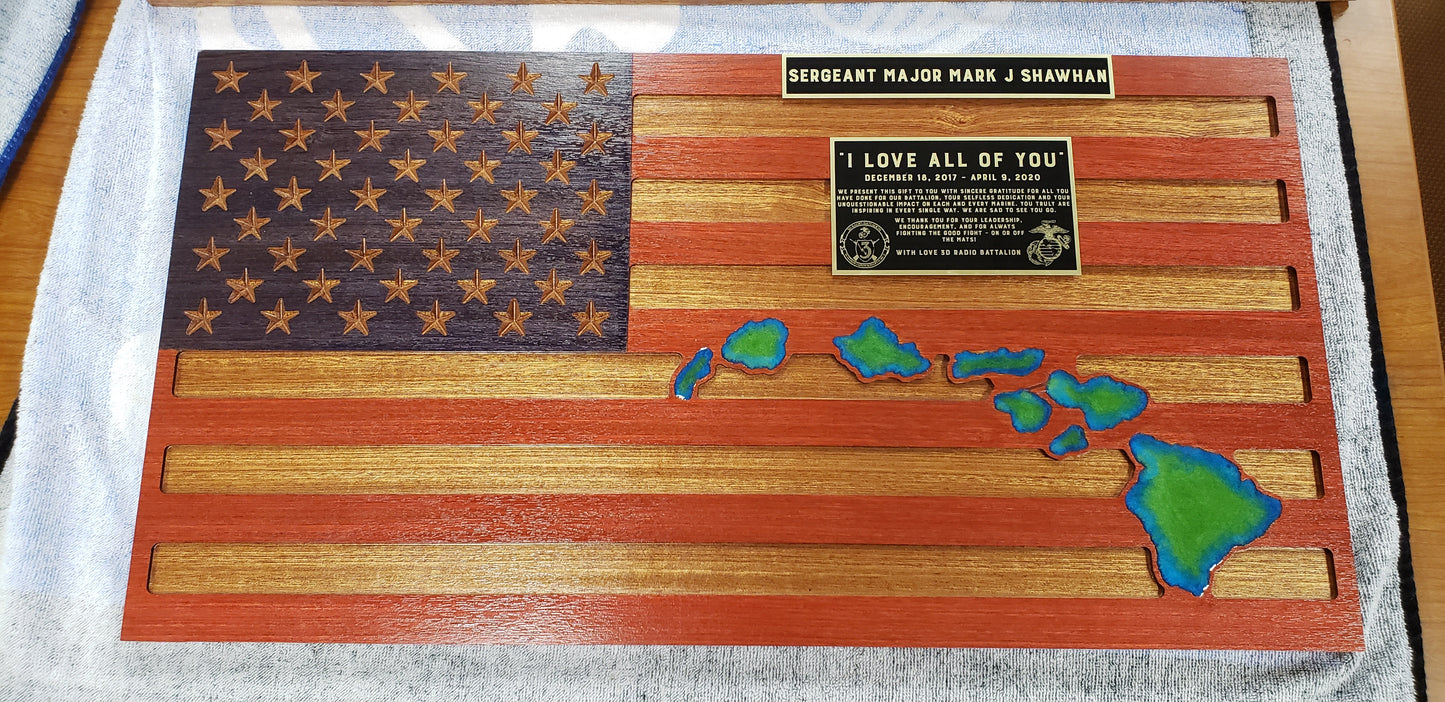20" Wide Custom Wooden Flag