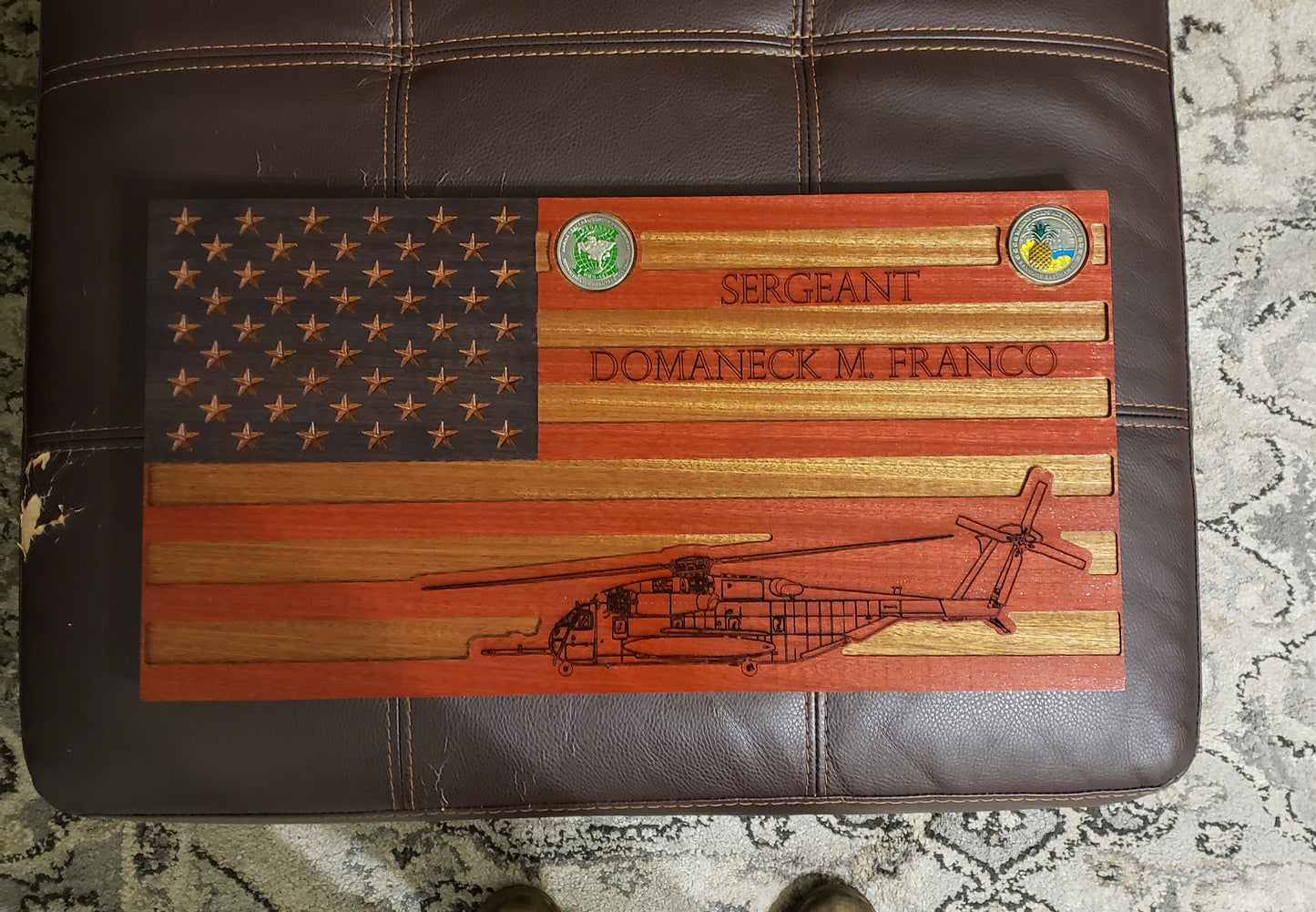 20" Wide Custom Wooden Flag