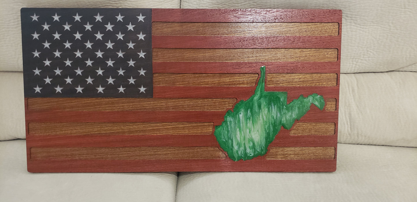 20" Wide Custom Wooden Flag