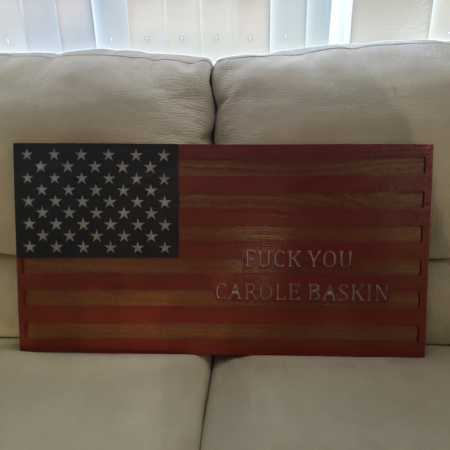 20" Wide Custom Wooden Flag