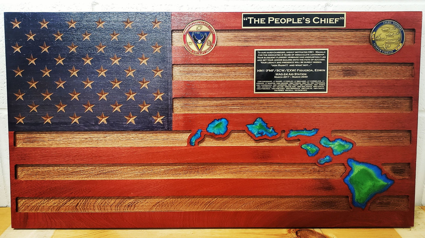 20" Wide Custom Wooden Flag